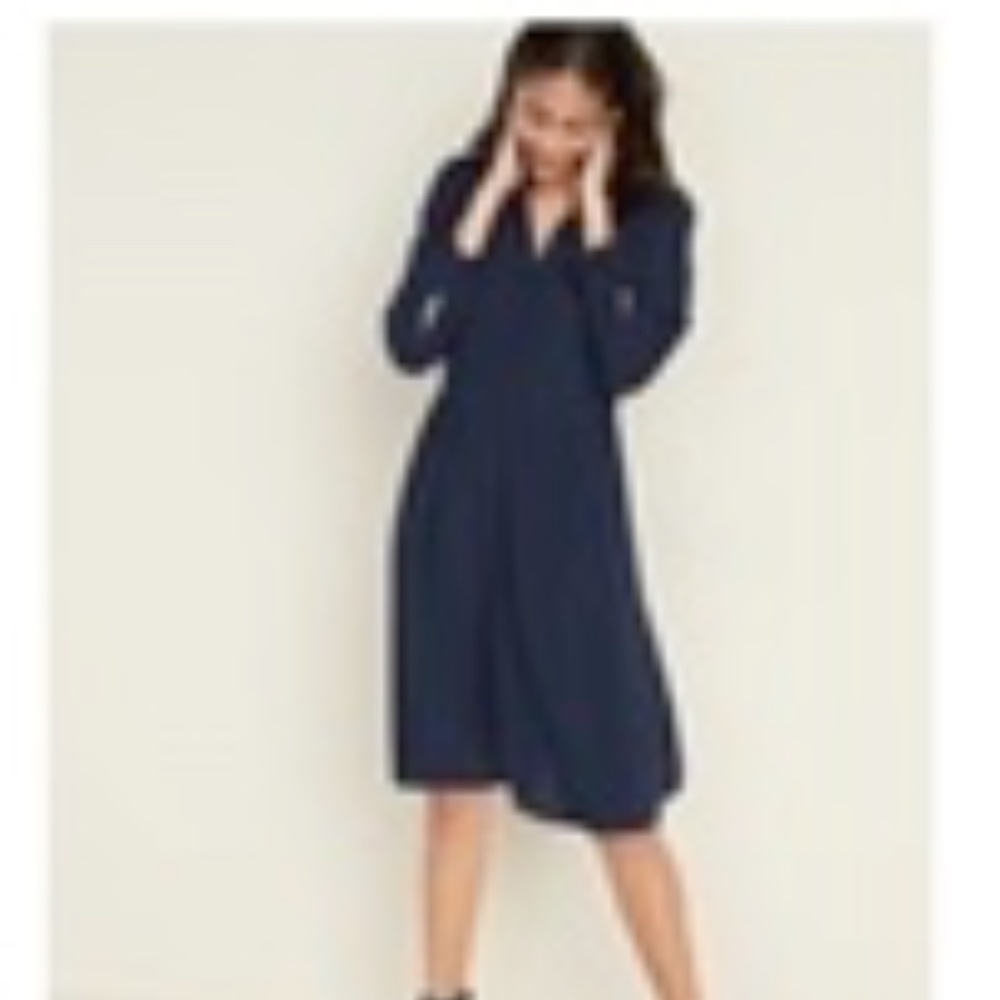 Old Navy Button Front Crepe Shirt Dress